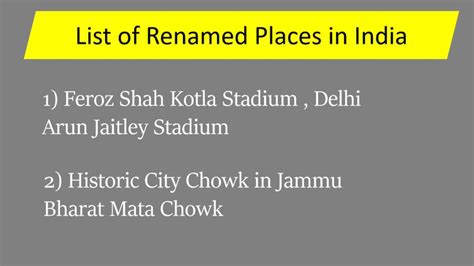 List of Renamed Places in India in 2024 - Study95