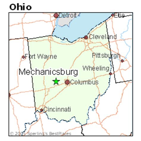 List of Towns and Cities Near Mechanicsburg (Ohio) and suburbs