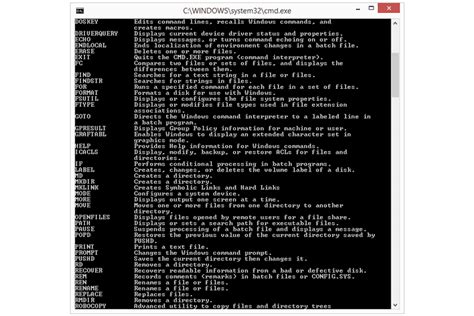 List of Windows 8 Command Prompt Commands