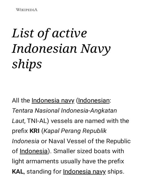 List of active Indonesian Navy ships - Wikipedia