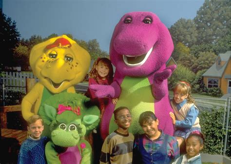 Barney & Friends is an American children's television series targeted at young children aged 2-7, created by Sheryl Leach. The series premiered on PBS on April 6, 1992. The series features the title character Barney, a purple anthropomorphic Tyrannosaurus rex who conveys educational messages through songs and small dance routines with a friendly, huggable and optimistic attitude. The series ...