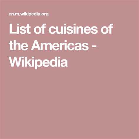 List of cuisines of the Americas - Wikipedia