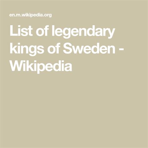 List of legendary kings of Sweden Detailed Pedia