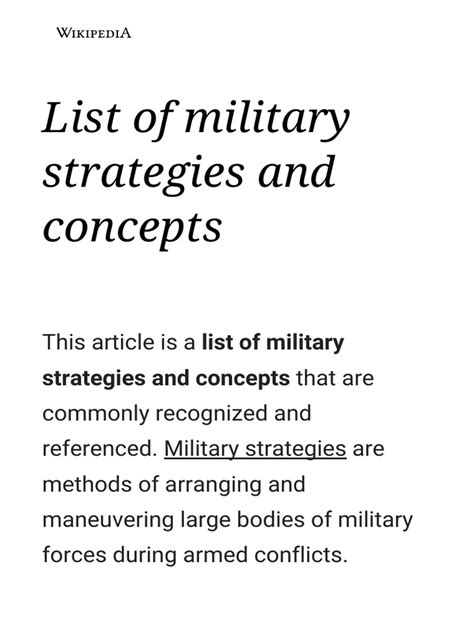 List of military strategies and concepts