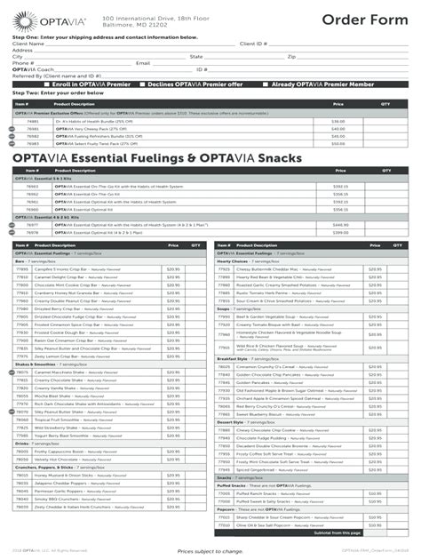 List of optavia fueling substitutes. 100 International Drive, 18th Floor, Baltimore, MD 21202 1.888 OPTAVIA 
