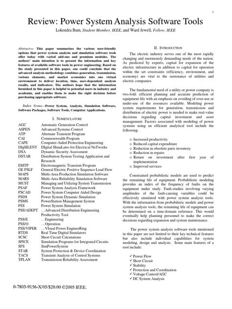 List of power system analysis software.  The purpose of writing this post is to introduce...