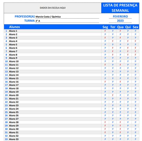 Lista de presença