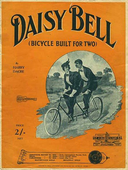 Jul 7, 2021 · They instructed machines to “continue” the melody and lyrics of “Daisy Bell,” Harry Dacre’s tune from 1892 that became, in 1961, commonly known as the first song to be sung using ... . 