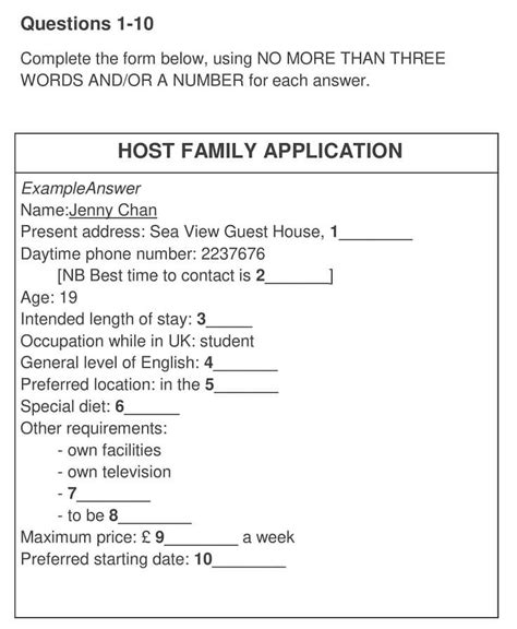 Listening Host Family Applicant Answers - myilibrary.org