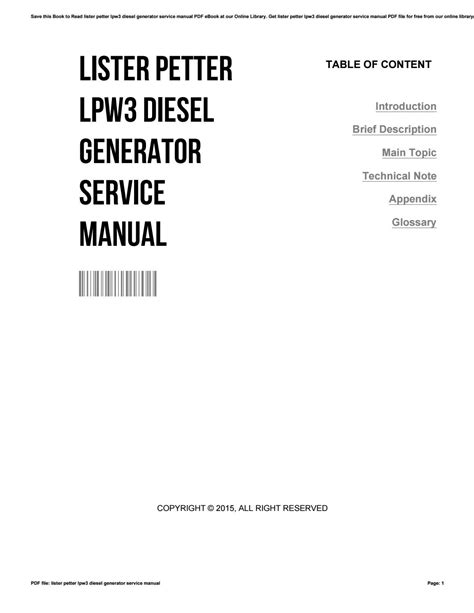 Lister diesel engine service manual lpw3. - 1983 mercury 25 cv manuale di riparazione.