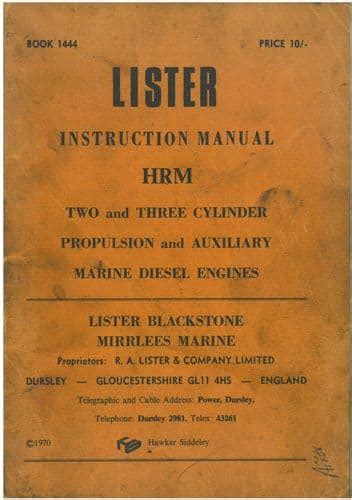 Lister hr3 marine diesel engines manual. - Imagen de la literatura peruana actual, 1968..