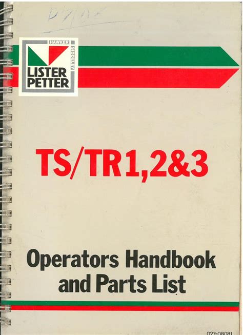 Lister petter tr3 manuale operatore motore. - Theorie der garung : ein beitrag zur molekularphysiologie.