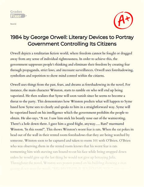 Literary Devices in 1984 by George Orwell Examples