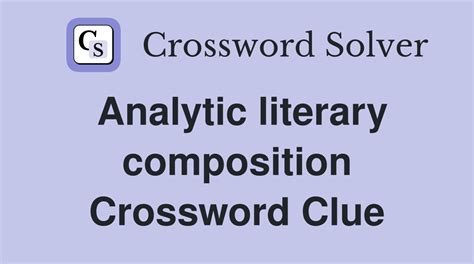 Literary Inspiration - Crossword Clue Answers - Crossword Solver