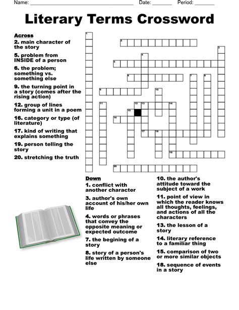 Literary device. While searching our database we found 1 possible solution for the: Literary device crossword clue. This crossword clue was last seen on February 11 2024 LA Times Crossword puzzle. The solution we have for Literary device has a total of 6 letters. Answer.