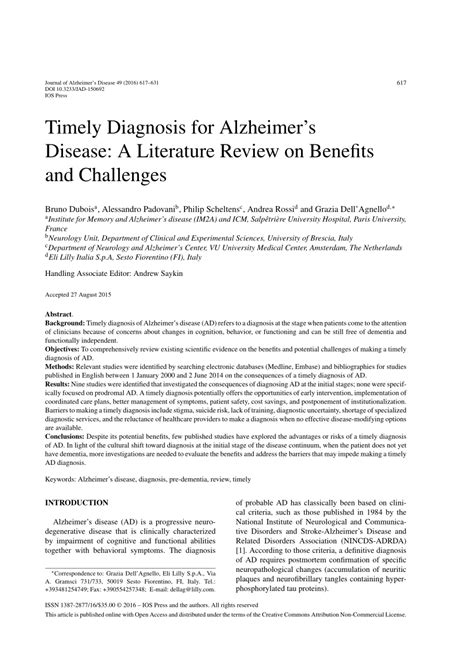 Literature Review On Alzheimer