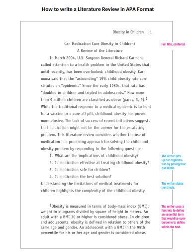 Literature Review The...Sample APA Papers Literature Review