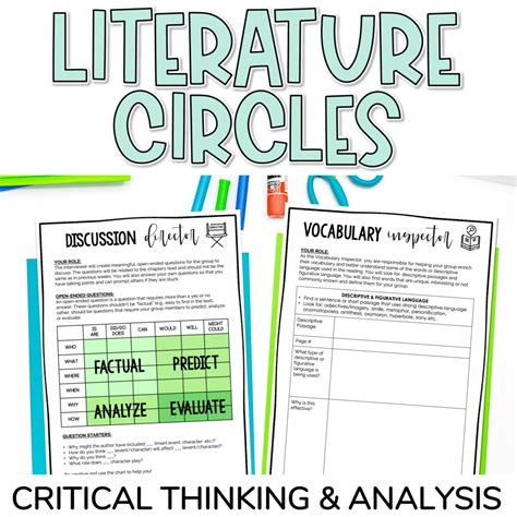 Literature circle roles middle school pdf