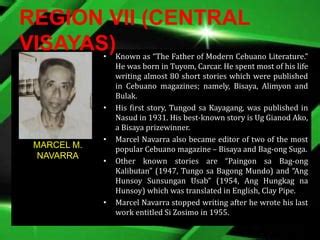 Literature famous authors in region 7. .  ...