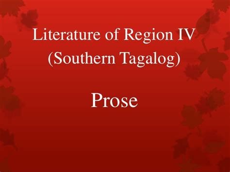 Literature of region iv (southern tagalog) - SlideShare