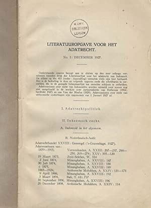 Literatuurlijst voor het adatrecht van indonesië. - Don chisciotte, opera in 3 atti, 6 quadri..