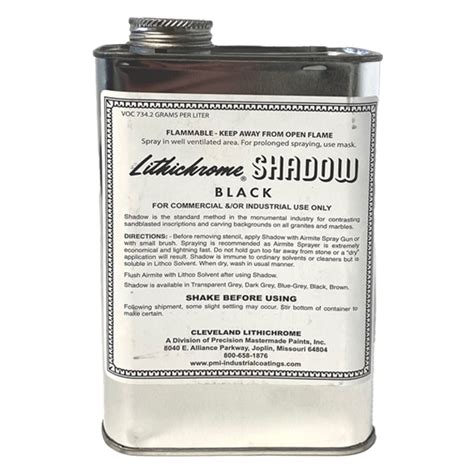 Lithichrome paint. Stone paint for the initial sandblast lettering and images and even for touching up older monuments. Stone Tone and Lithichrome have been developed specifically for stone applications. Color example chart for Lithichrome and general Litho info. 