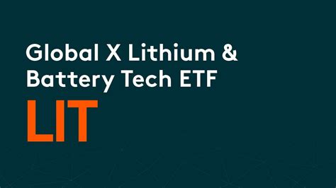 Global X Lithium & Battery Tech ETF LIT:NYSE Arca · Summary · News · Charts · Performance · Portfolio · Options.. 