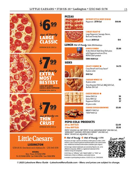 Little Caesars Pizza - Horaire d