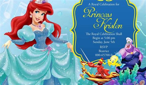 Little Mermaid Printable Birthday Card BirthdayBuzz