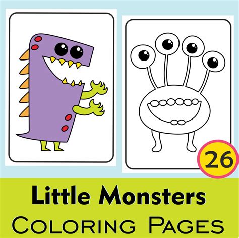 Little Monsters Coloring Pages set 2