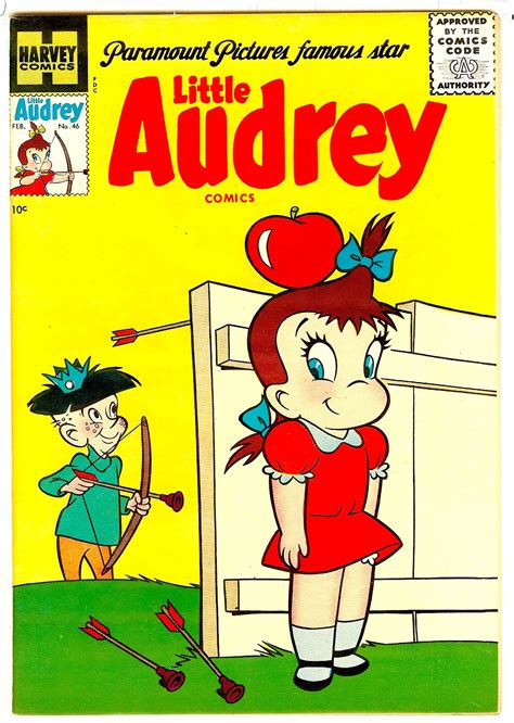 Little audrey. Little Audrey is a 1956 American-Spanish animated musical comedy fantasy film produced by Famous Studios and released by Paramount Pictures. The animated directorial debut of Vladimir Tytla and the archival Seymour Kneitel, loosely based on the Harvey Comics' titular cartoon character series in the 1948-1954 cartoons, it features the voices of Mae … 