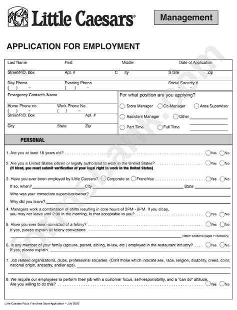 Little caesars work application. Today, there are over 260+ veteran owned Little Caesars restaurants. Little Caesars is proud to offer a comprehensive list of benefits and discounts to all veterans looking to become a Franchise Owner with Little Caesars. We thank you for your service! $5,000 Initial Franchise Fee discount. $5,000 Equipment discount. 