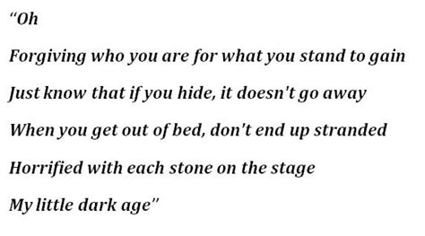 Little dark age lyrics. Things To Know About Little dark age lyrics. 