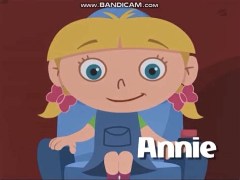 Season 1 Season 2 In the theme song, landmarks are doing the wipe transition and so is June. The curtain call doesn't have any songs, just audio music. Annie has a green undershirt and blue sleeveless jean dress and purple and pink converse style shoes. The logo said "Disney's" in Season 1 episodes.. 