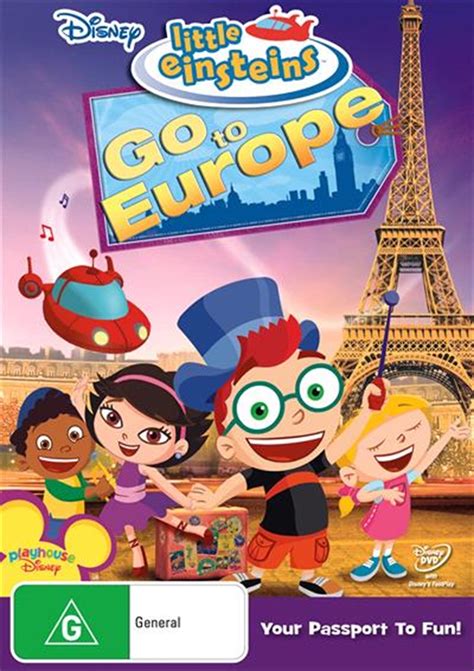 Pack your bags for laughter and adventure when you Go To Europe with the Little Einsteins! Trek through Italy - the birthplace of string instruments - and discover what a cello has in common with a giraffe, a wooden bridge and a bowl of spaghetti!