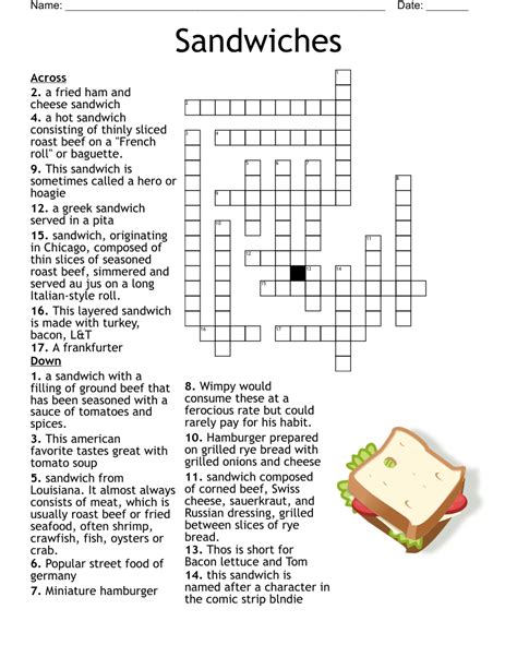 The crossword clue Rolled sandwich with 4 letters was last seen on the June 27, 2023. We found 20 possible solutions for this clue. We think the likely answer to this clue is WRAP. ... Sandwich treat 3% 6 PANINI: Italian sandwich 3% 3 SUB: Hero sandwich 3% 4 TUNA: Sandwich selection 3% 4 DELI ...