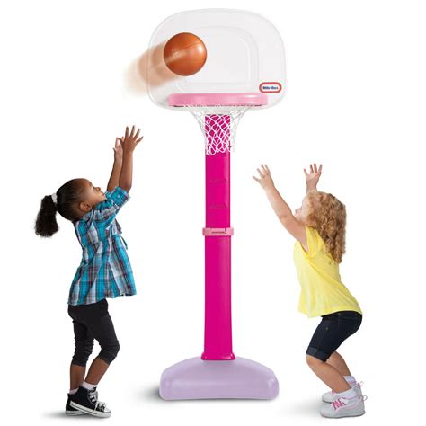Little tikes basketball hoop 4-6 feet. The TotSports Easy Score kid's basketball hoop set makes sports easy and rewarding for growing toddlers. Basketball set adjusts to six heights from 2 to 4 feet. The oversize rim and a kid-sized basketball ensure that baskets are easier to make. Encourages more active play and preschoolers/toodlers to play independently while working on their ... 
