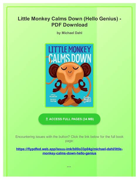 Full Download Little Monkey Calms Down Hello Genius By Michael Dahl