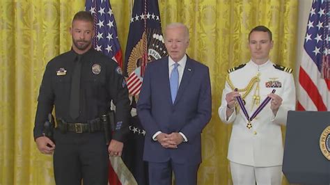 Littleton officer receives Medal of Valor from President Biden for heroic action