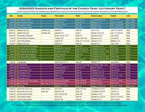 Liturgical Color Calendar For 2025 Codee Devonna