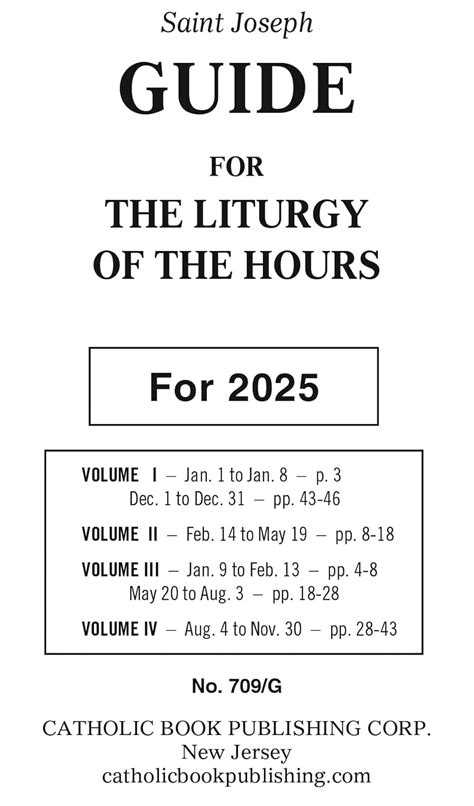 Download Liturgy Of The Hours Guide 2020 Large Type By Catholic Book Publishing