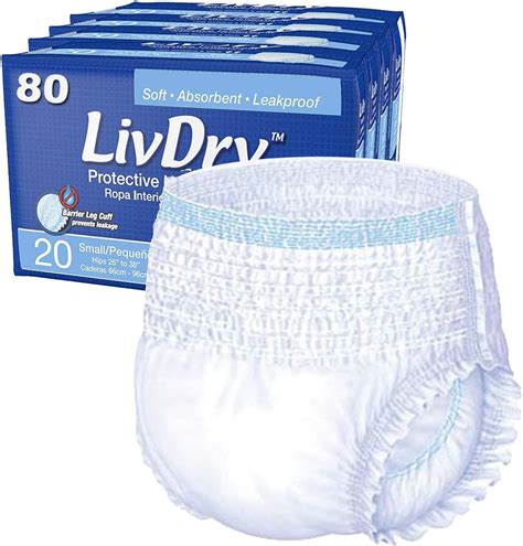 Jun 7, 2018 · LivDry premium disposable diapers (also called pull-ons or pull-ups) offer high absorbency. Always ships discreetly. LEAKAGE BARRIER CUFF HELPS FOR SOUND SLEEPING - These nighttime bladder control underwear have extra absorbency power, as well as a special leak-barrier leg cuff with gathered bands to guard against leaks while in bed. 