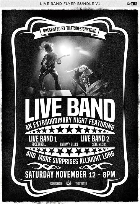 Live Band Flyer Bundle V1 Concert flyer, Flyer template, Music