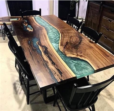 Live Edge Resin Dining Table - Etsy