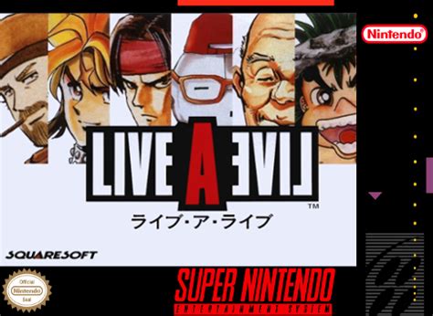 Live a live snes. Live-A-Live. SNES/Super Famicom. Developer. Square. Publisher. Squaresoft. Genre. Role-Playing Game, Strategy. Released. September 2, 1994. … 