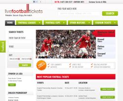Live football tickets. LiveFootballTickets.com is a secondary source for buying football tickets, and has a strong reputation amongst football fans. The site caters to the international market and UK market, and we have found it to be consistently reliable, with thousands of happy customers. 