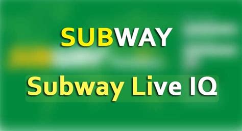 Live iq subway. Go to Organization Parameters in LiveIQ, scroll to the Subway®Labor Settings section, and turn on Marketplace. In addition, one of the following reasons may explain the problem: Employees can only submit requests for shifts that are within the time limit that you set. Employees cannot apply for a shift that they already have applied for or ... 