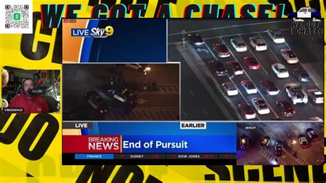Live police chase. ...more. A wild police chase ends in a crash and a lengthy standoff in the West Covina area. SkyFOX is live over the chase. MORE: https://bit.ly/3av8LRa. 