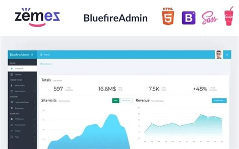 Live preview for Bluefire Multipurpose Modern Dashboard Admin