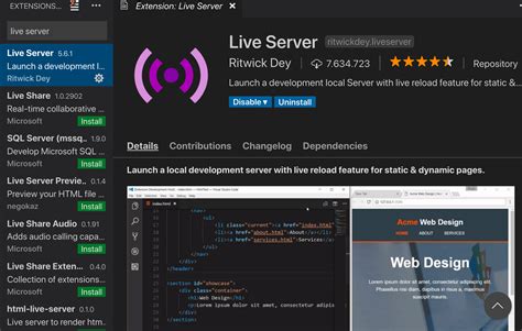 Live server. Live Server is one of my favorite Visual Code extensions which is used to launch a development local server with a live reload feature for static & dynamic pages. … 